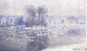 Claude Monet Floes at Bennecourt painting